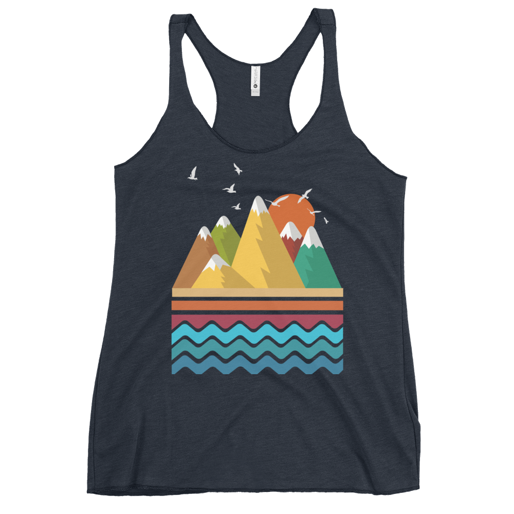 womens-racerback-tank-top-vintage-navy-front-68c1eb058ccfe.png Mountain Calling- Women's Racerback Tank - Image 1