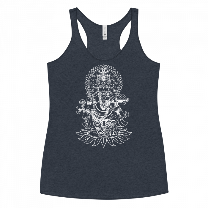 Ganesh- White Print- Women's Racerback Tank - Image 5