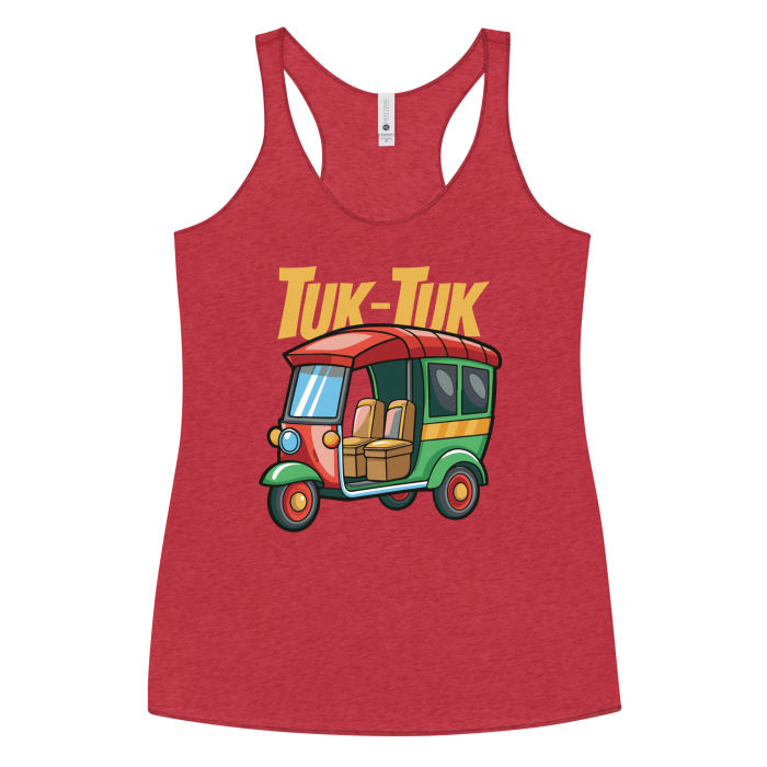 womens-racerback-tank-top-vintage-red-front-68c1c7d81b221.png Tuk Tuk- Women's Racerback Tank - Image 1