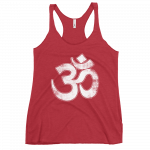 OM- White Print- Women's Racerback Tank - Image 4