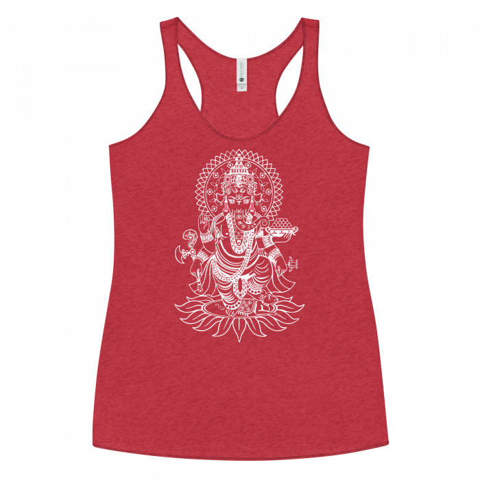 Ganesh- White Print- Women's Racerback Tank - Image 6