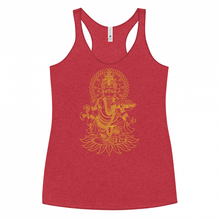 Ganesh- Gold Print- Women's Racerback Tank - Image 6