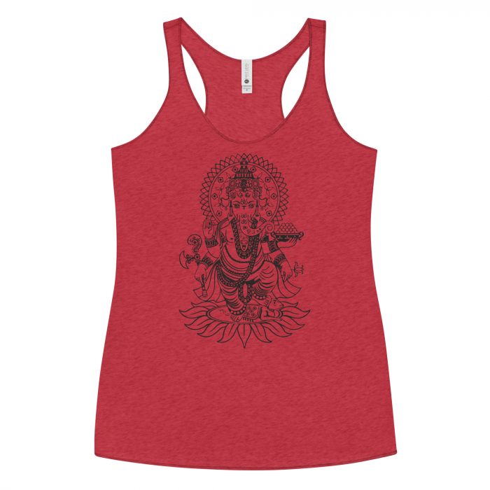 Ganesh- Black Print- Women's Racerback Tank - Image 6