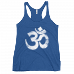 OM- White Print- Women's Racerback Tank - Image 5