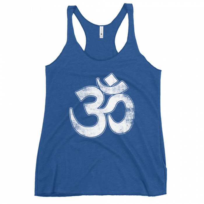 OM- White Print- Women's Racerback Tank - Image 5