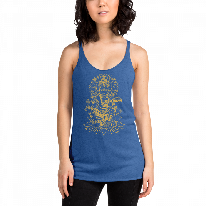 Ganesh- Gold Print- Women's Racerback Tank - Image 2