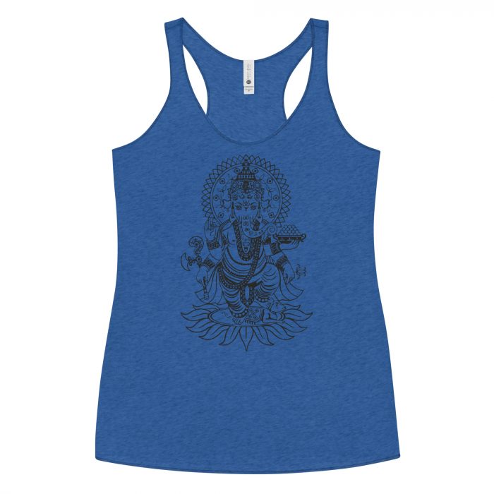 Ganesh- Black Print- Women's Racerback Tank - Image 7