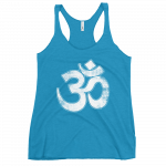 OM- White Print- Women's Racerback Tank - Image 7