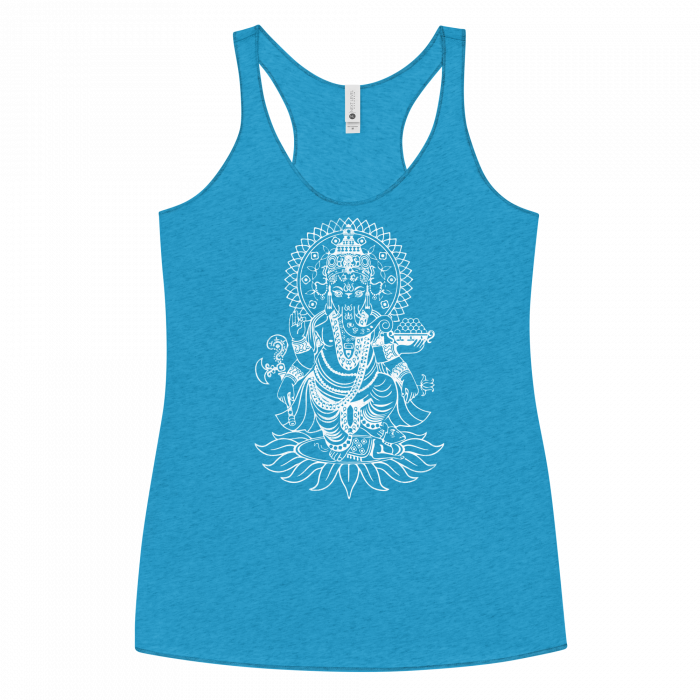 Ganesh- White Print- Women's Racerback Tank - Image 9