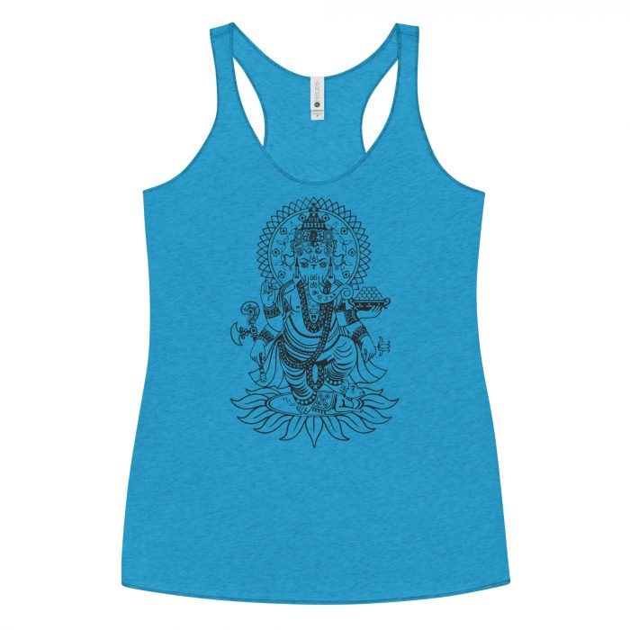 Ganesh- Black Print- Women's Racerback Tank - Image 9