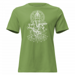 Ganesh- White Print- Women's Relaxed T-Shirt