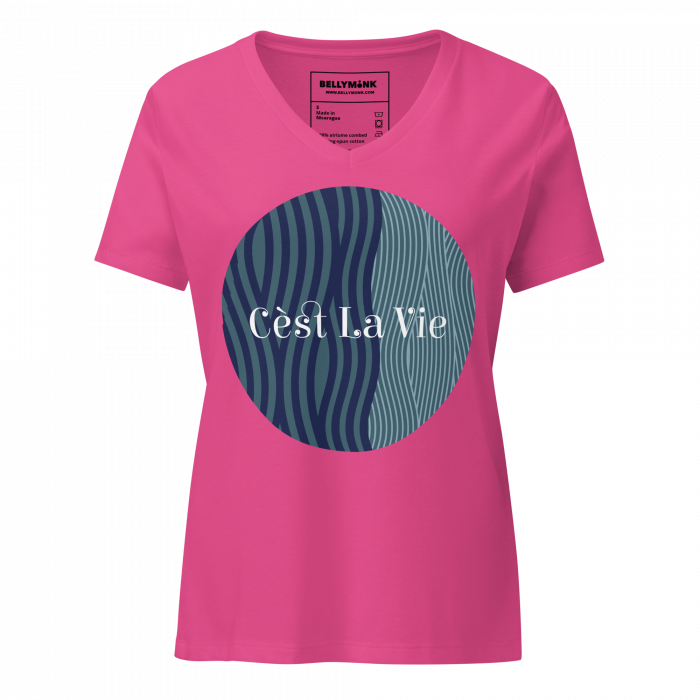 C’est La Vie- Women’s relaxed v-neck t-shirt - Image 6