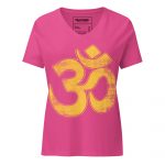 Om- Gold Print- Women’s relaxed v-neck t-shirt - Image 6