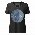 C’est La Vie- Women’s relaxed v-neck t-shirt - Image 4