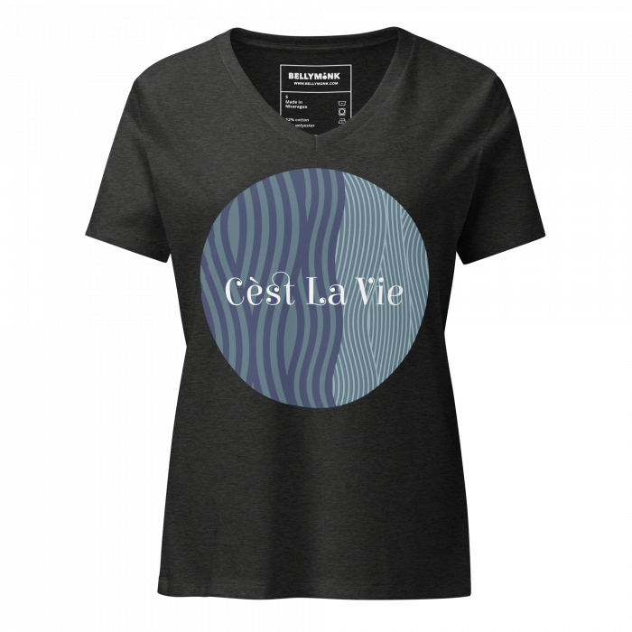 C’est La Vie- Women’s relaxed v-neck t-shirt - Image 4