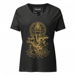 Ganesh- Gold Print- Women’s relaxed v-neck t-shirt - Image 4