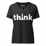 Think- Women’s relaxed v-neck t-shirt - Image 4