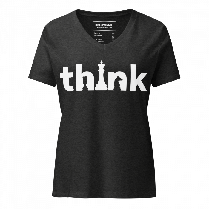 Think- Women’s relaxed v-neck t-shirt - Image 4