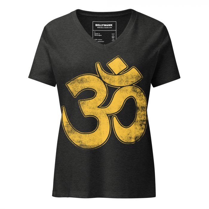 Om- Gold Print- Women’s relaxed v-neck t-shirt - Image 4