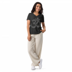 OM- Black Print- Women’s relaxed v-neck t-shirt - Image 3