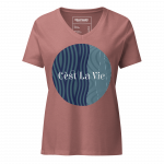 C’est La Vie- Women’s relaxed v-neck t-shirt - Image 7