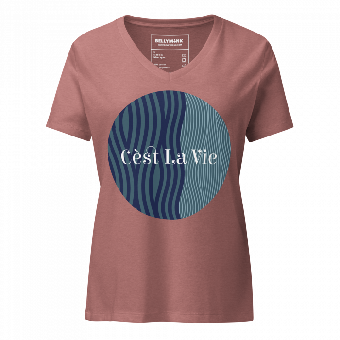 C’est La Vie- Women’s relaxed v-neck t-shirt - Image 7
