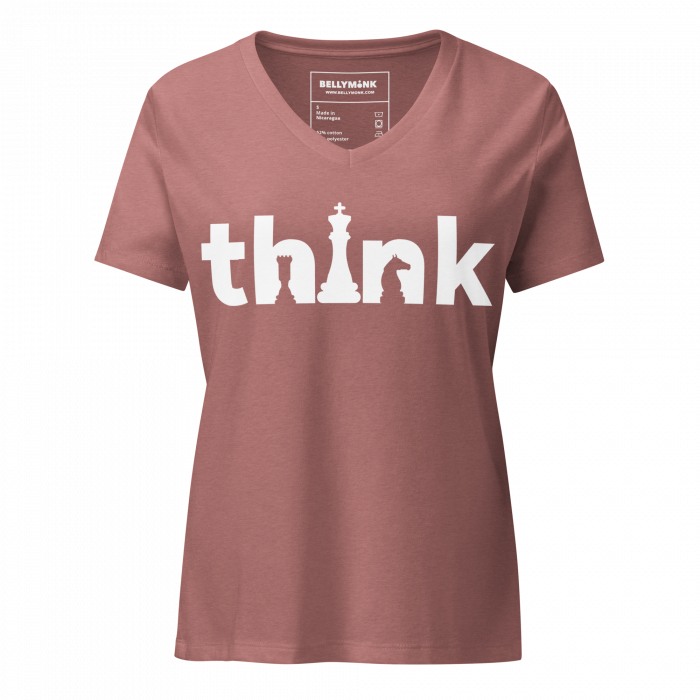 Think- Women’s relaxed v-neck t-shirt - Image 7