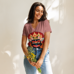 Kaal Bhairab- Women’s relaxed v-neck t-shirt - Image 2