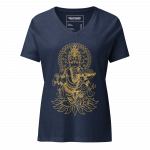 Ganesh- Gold Print- Women’s relaxed v-neck t-shirt - Image 3