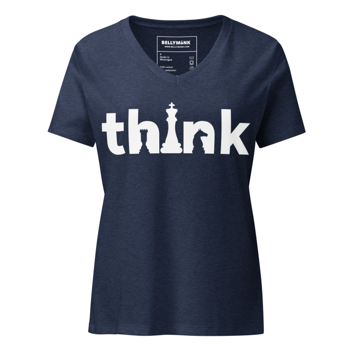 Think- Women’s relaxed v-neck t-shirt - Image 1