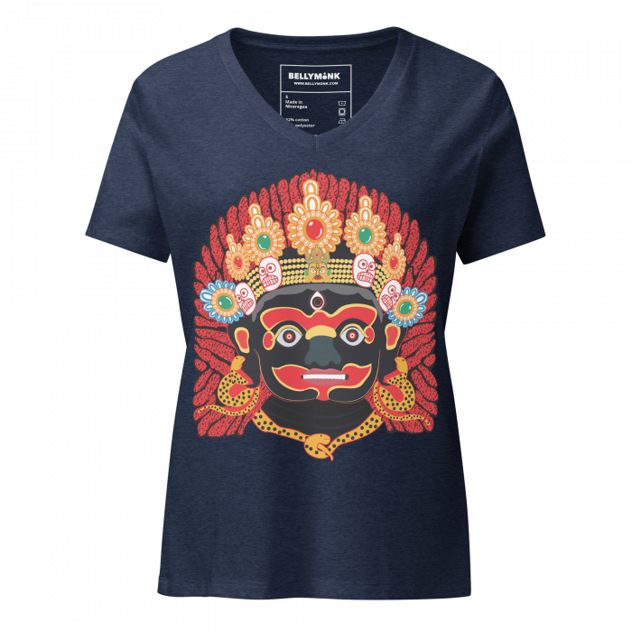 Kaal Bhairab- Women’s relaxed v-neck t-shirt - Image 3