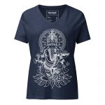 Ganesh- White Print- Women’s relaxed v-neck t-shirt