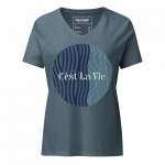 C’est La Vie- Women’s relaxed v-neck t-shirt - Image 5