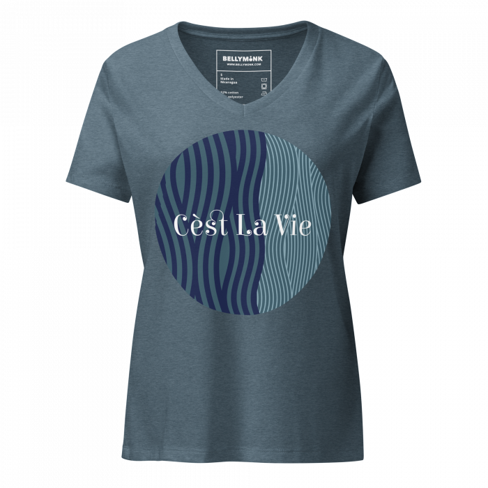 C’est La Vie- Women’s relaxed v-neck t-shirt - Image 5