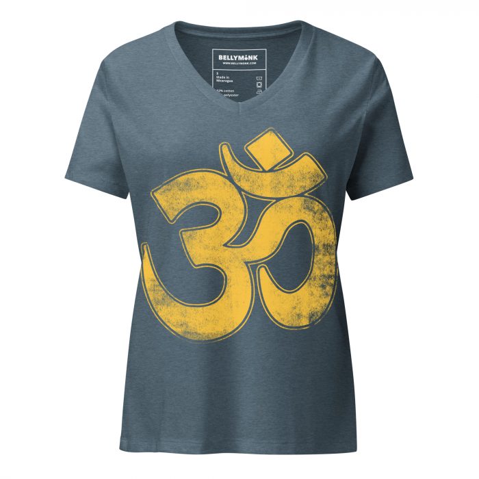 Om- Gold Print- Women’s relaxed v-neck t-shirt - Image 5