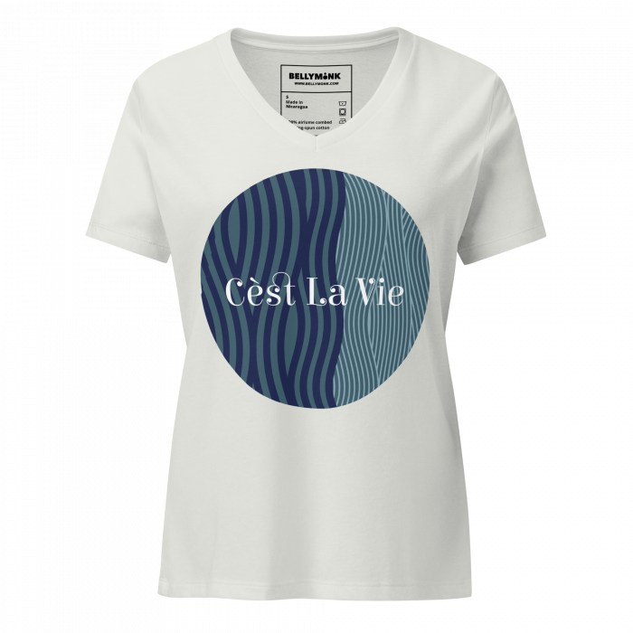 C’est La Vie- Women’s relaxed v-neck t-shirt - Image 9