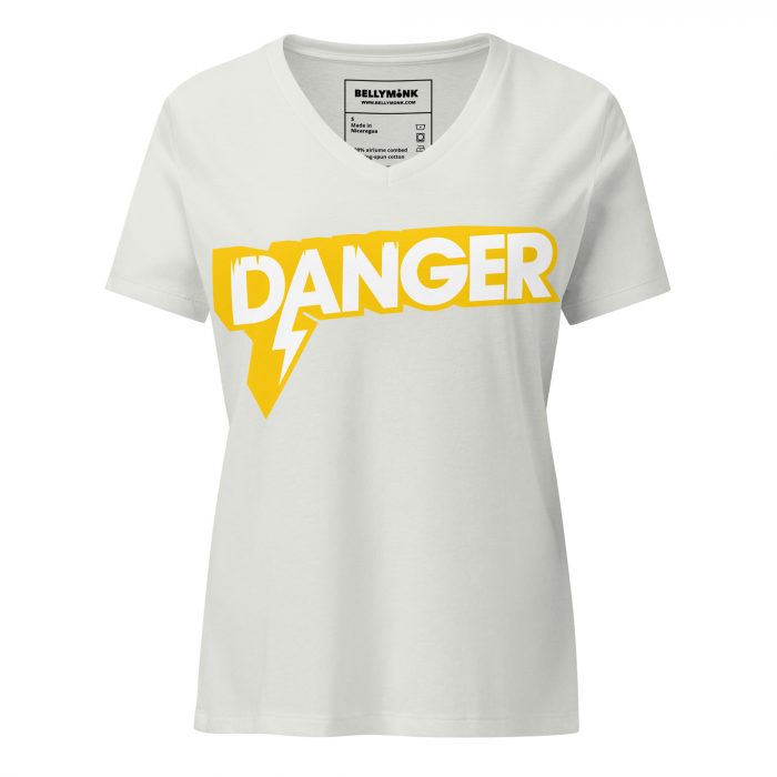 Danger- Women’s relaxed v-neck t-shirt - Image 9