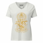 Ganesh- Gold Print- Women’s relaxed v-neck t-shirt - Image 6