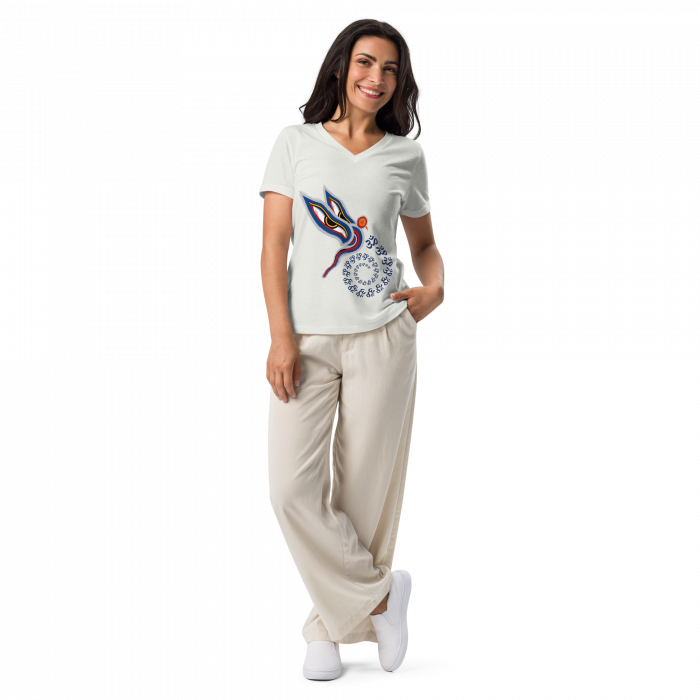 Peaceful Vision- Women’s relaxed v-neck t-shirt - Image 2