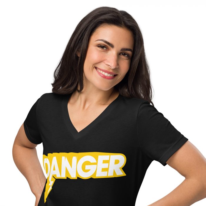 Danger- Women’s relaxed v-neck t-shirt - Image 2