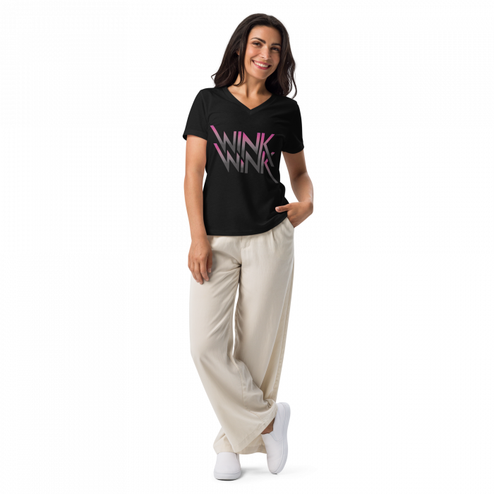 Wink Wink- Women’s relaxed v-neck t-shirt - Image 2