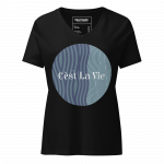 C’est La Vie- Women’s relaxed v-neck t-shirt - Image 3