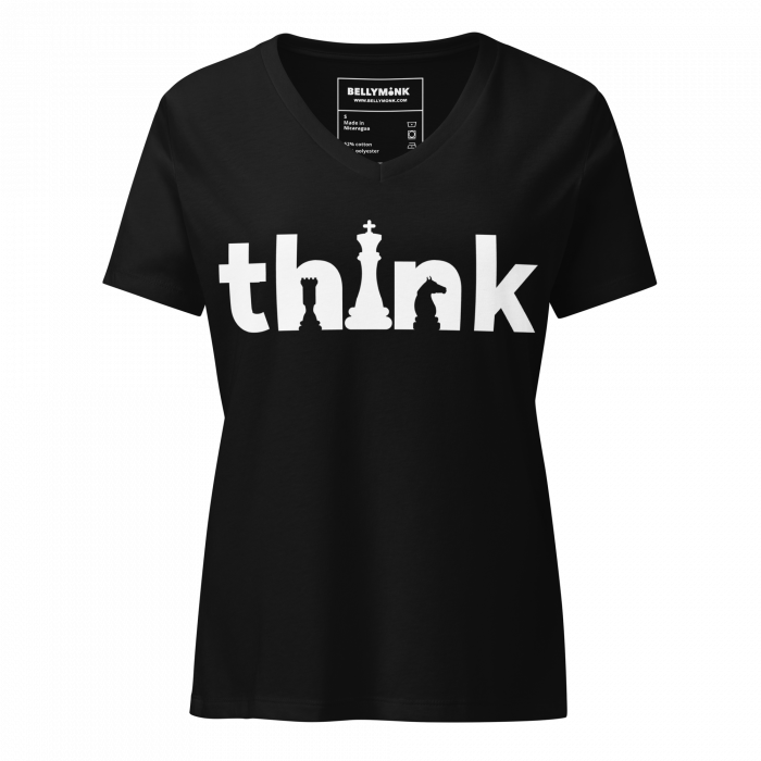 Think- Women’s relaxed v-neck t-shirt - Image 3