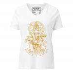 Ganesh- Gold Print- Women’s relaxed v-neck t-shirt - Image 7