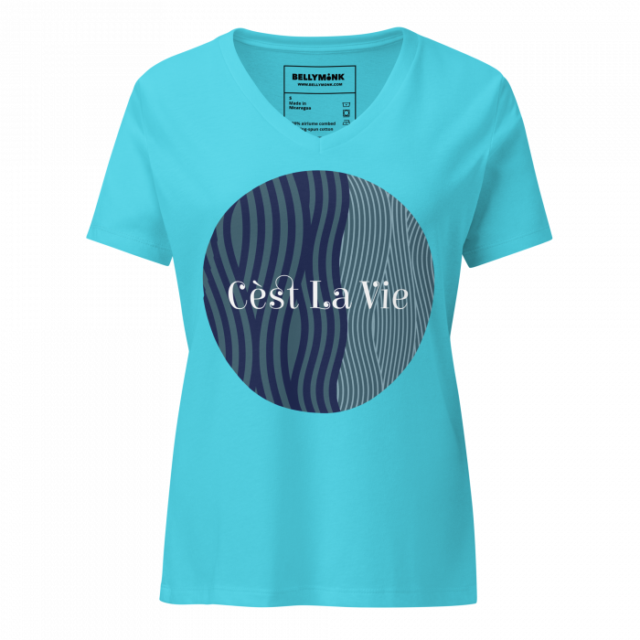 C’est La Vie- Women’s relaxed v-neck t-shirt - Image 8