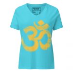 Om- Gold Print- Women’s relaxed v-neck t-shirt - Image 8