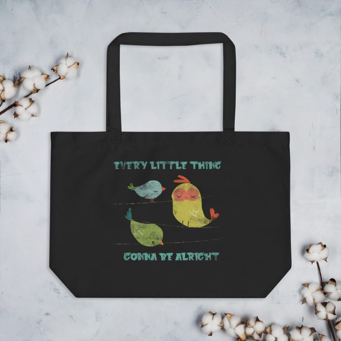 Three Little Birds- Large organic tote bag - Image 3
