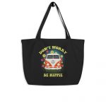 Be Hippie- Large organic tote bag - Image 2