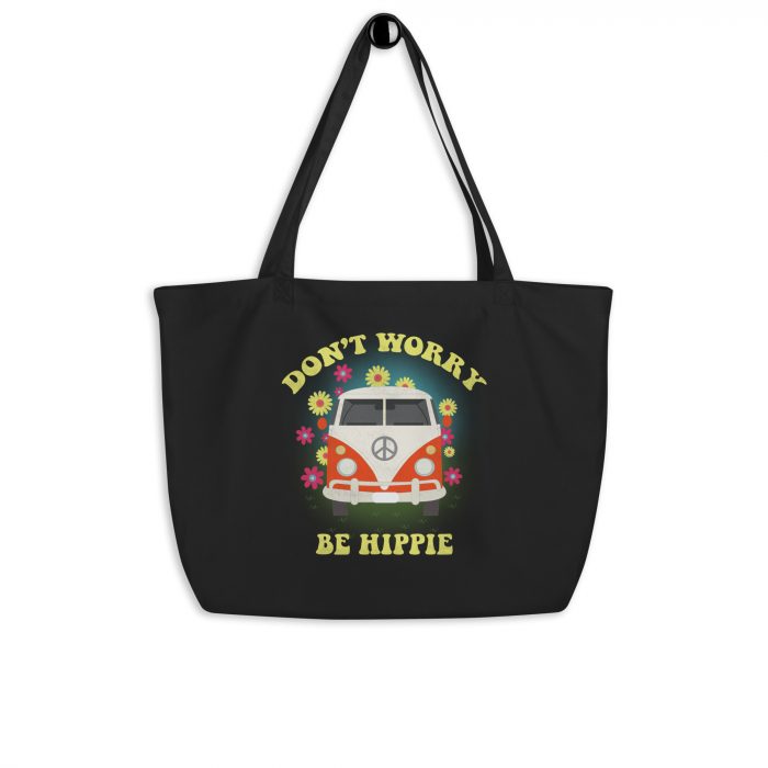 Be Hippie- Large organic tote bag - Image 2