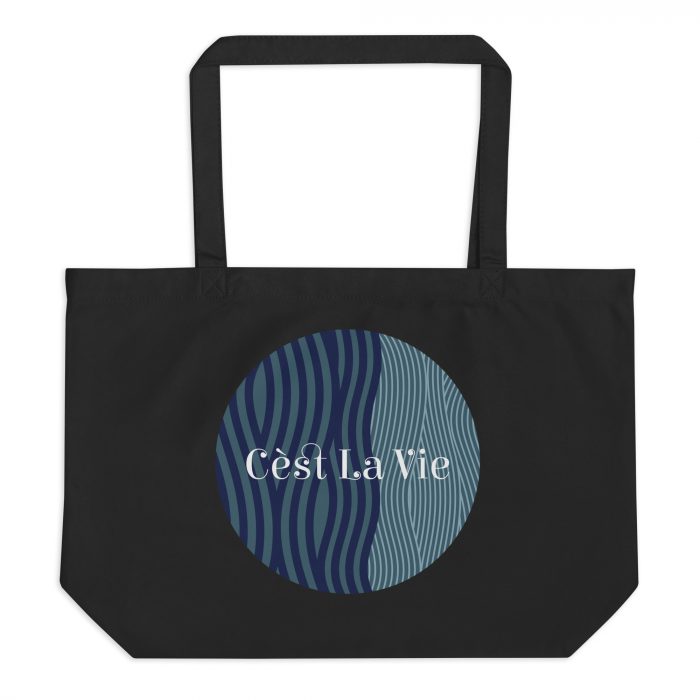 C’est La Vie-- Large organic tote bag - Image 5